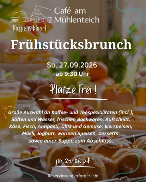 Wir haben diesen Sonntag noch freie Plätze für unseren Frühstücksbrunch ☺️ 

Wer also noch spontan den Tag gut gestärkt angehen möchte, kann sich gerne melden. 

Wir freuen uns auf euch 👋☕️🥯